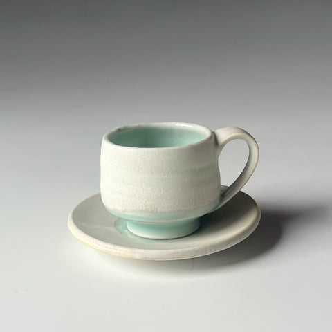 Espresso cup and saucer, reserved for Shaughnessy/Haller